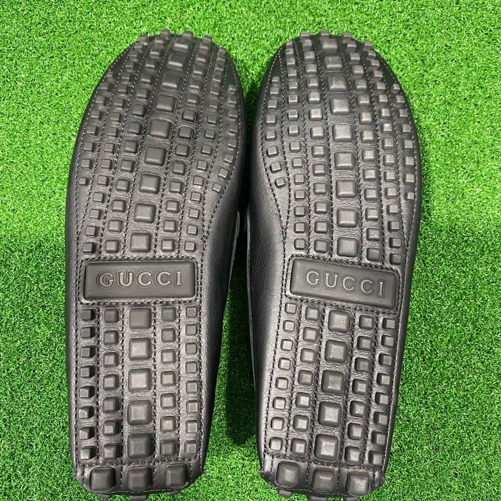 GUCCI Driver Men's Black Leather Sz 8.5 Men’s - Picture 5 of 6